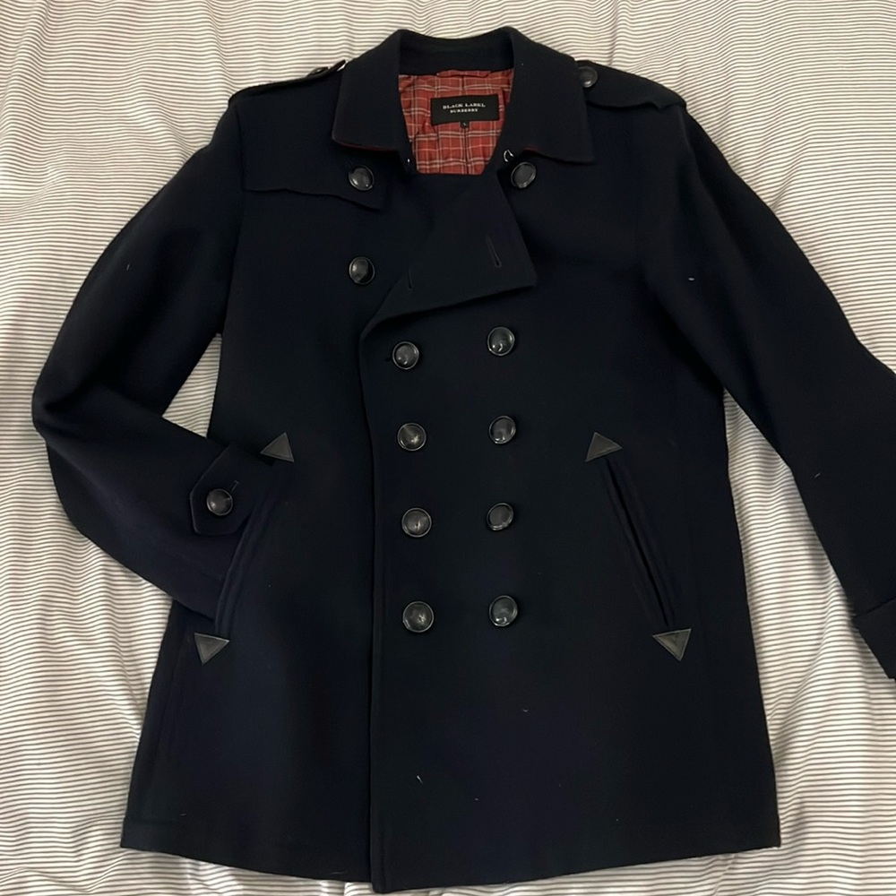 Burberry “Black Label” Wool Peacoat Size L
